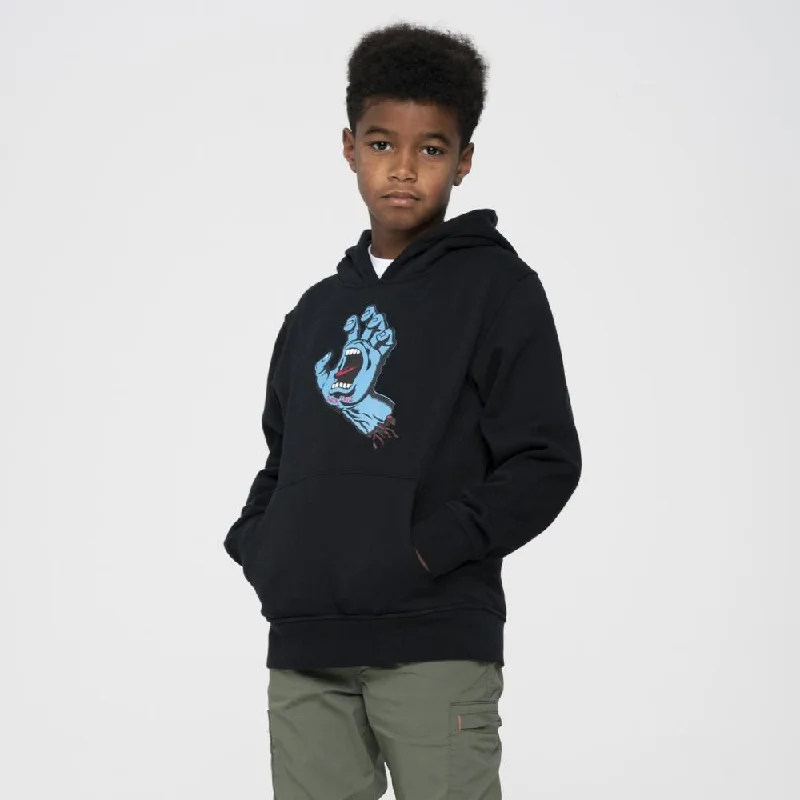 Long Sleeve Hoodie-Santa Cruz Youth Hood Youth Screaming Hand Hood - Black