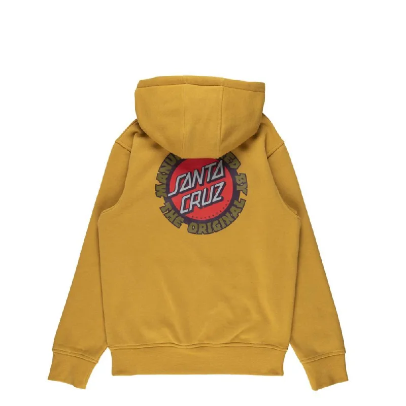 Hoodie for Outdoor Activities-Santa Cruz Youth Hood Youth Speed MFG Dot Hood - Old Gold