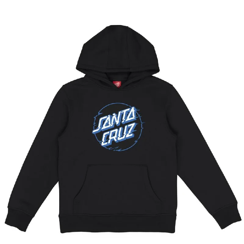 Hoodie for Concerts-Santa Cruz Youth Hood Youth Vivid Other Dot Front - Black