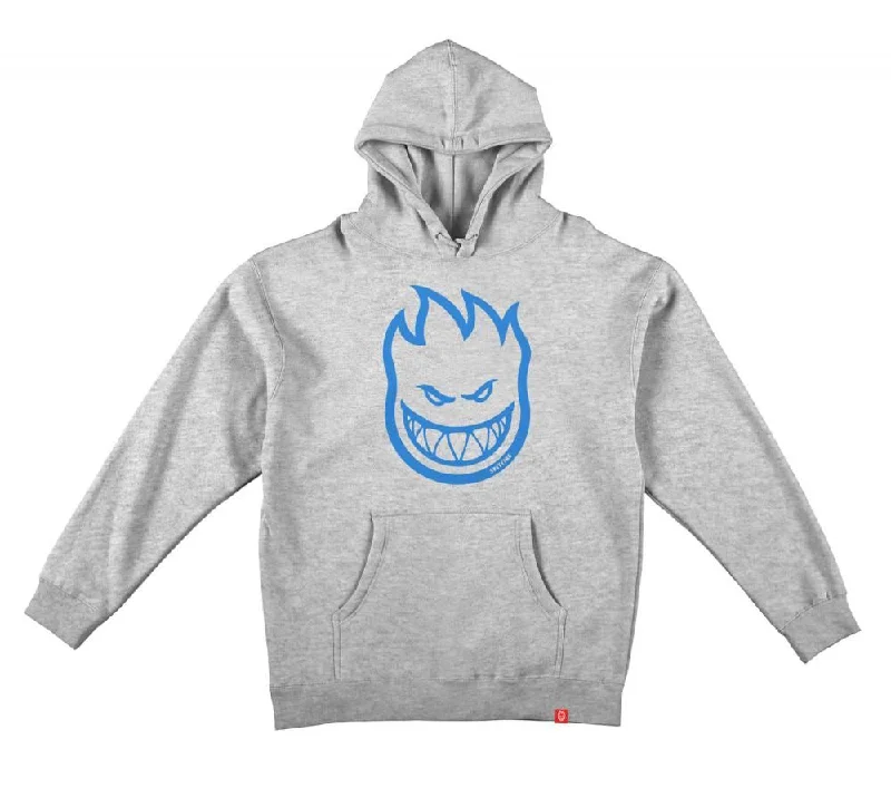 Zip-Up Hoodie for Men-Spitfire Hoody Bighead - Grey Heather / Blue Print