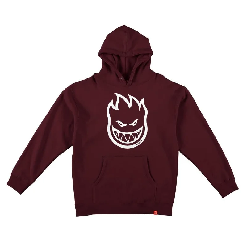 Hoodie with Drop Shoulder-Spitfire Youth Hoody Bighead - Maroon / White