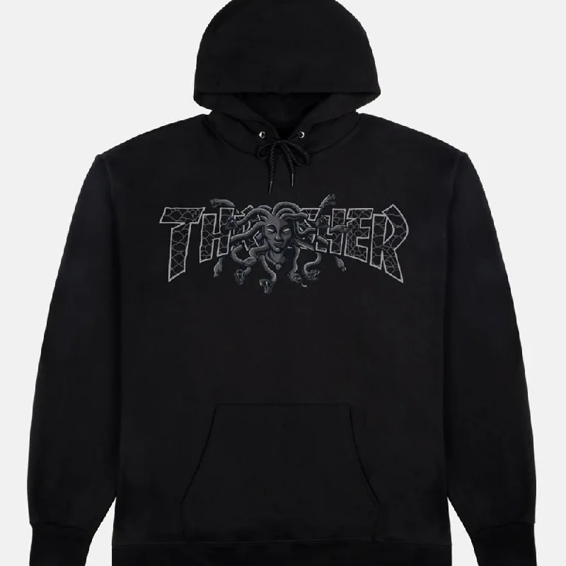 Comfortable Hoodie for Men-Thrasher Hoody Medusa - Black