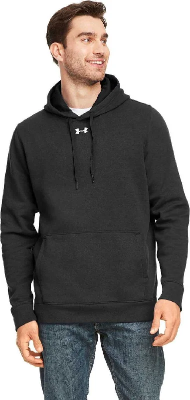 Hoodie for School Spirit-Under Armour 1300123 Men's Hustle Pullover Hooded Sweatshirt - Black White