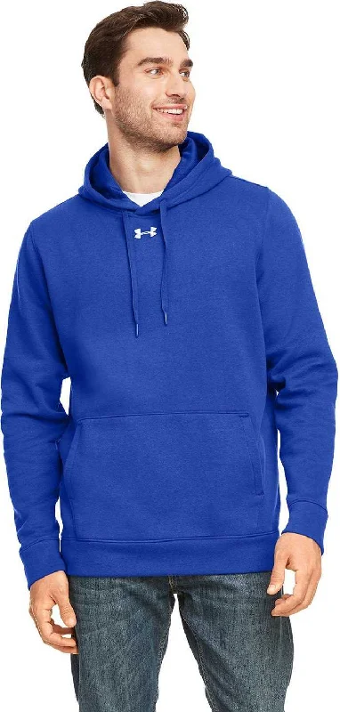 Hoodie for Football Fans-Under Armour 1300123 Men's Hustle Pullover Hooded Sweatshirt - Royal White