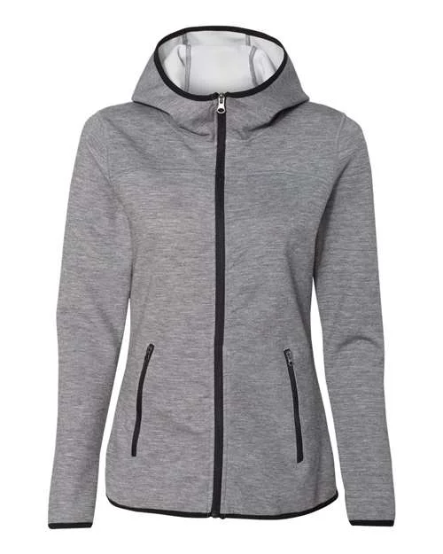 Band Hoodie-Weatherproof W18700 Women's HeatLast Fleece Tech Full-Zip Hooded Sweatshirt - Heather Storm